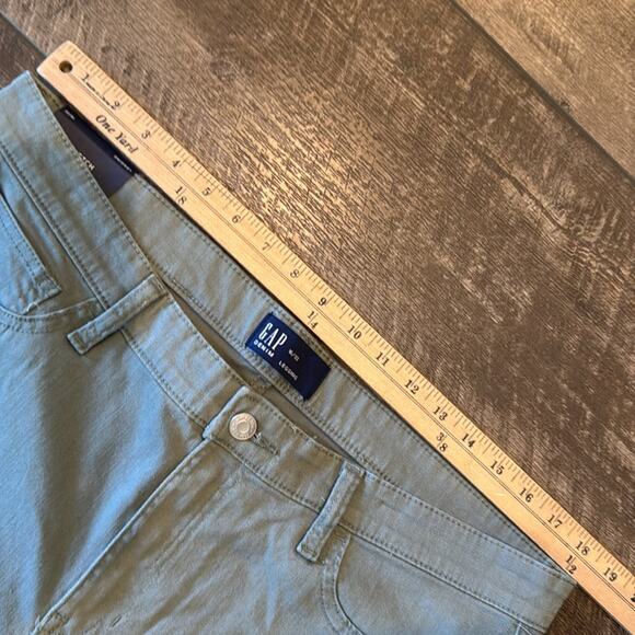 NWT Gap Mid Rise Stretch Skinny Green Denim Legging Size 16/33 - Picture 6 of 12